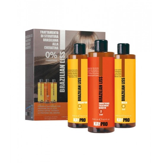 KAY PRO- Kit Alisamento BRAZILIAN LISS 3 Prod 500m