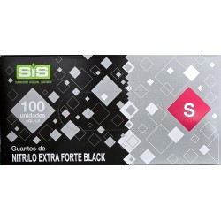 Luvas Nitrillo s/pó Pretas tam S 100un