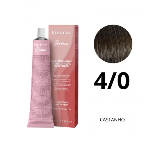 Inebrya Demi Permanente Coloração 4/0 100ml