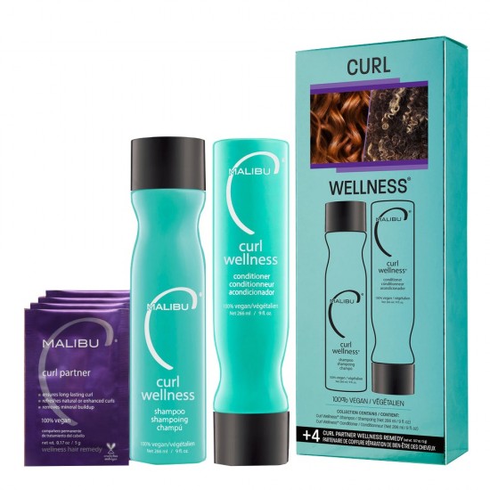 Malibu- Curl Wellness Kit ( Sh+Cond+Saq )