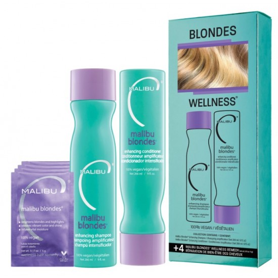 Malibu- Blondes Kit ( Sh+Cond+Saquetas ) 