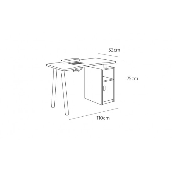 UPGROUP Mesa Manicure Lucía Branca com aspirador