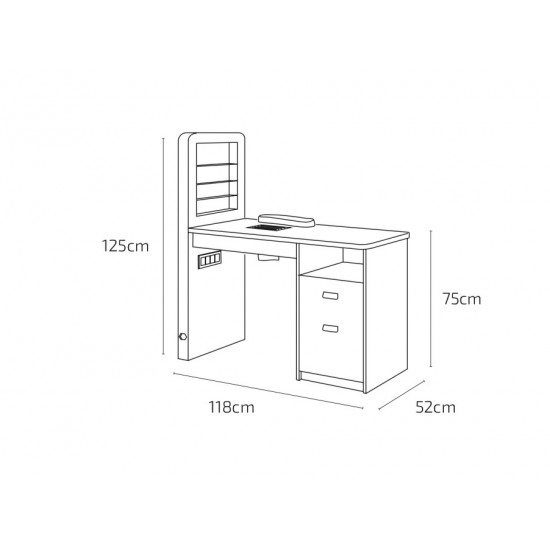 UPGROUP Mesa de Manicure Marion com expositor